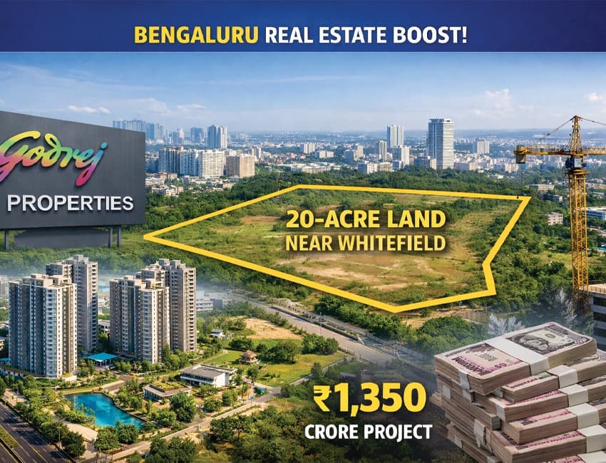 Bengaluru Real Estate Boost: Godrej Properties Acquires 20-Acre Land Near Whitefield, Eyes Rs1,350 Crore Project